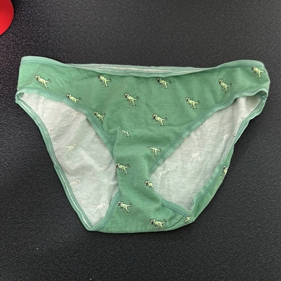 MeUndies Green Bikini Panties with Dino Print - Picture 1 of 2
